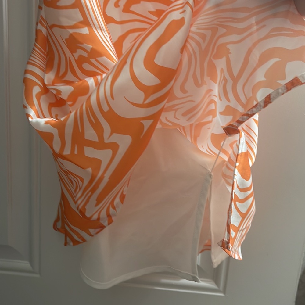 y2k style orange and white print slip dress - Picture 3 of 4